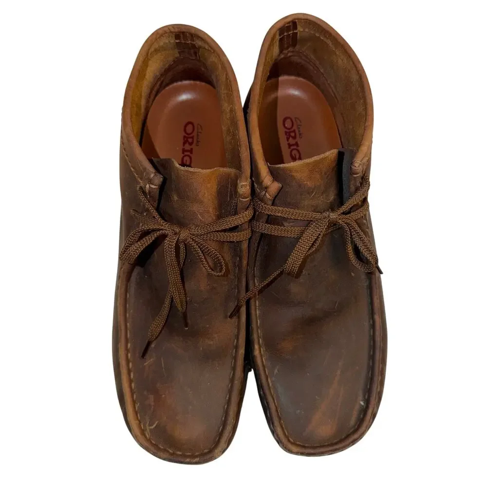Clarks Originals Wallabee Boot Brown Chukka Leather Crepe Sole Men's Size 11M